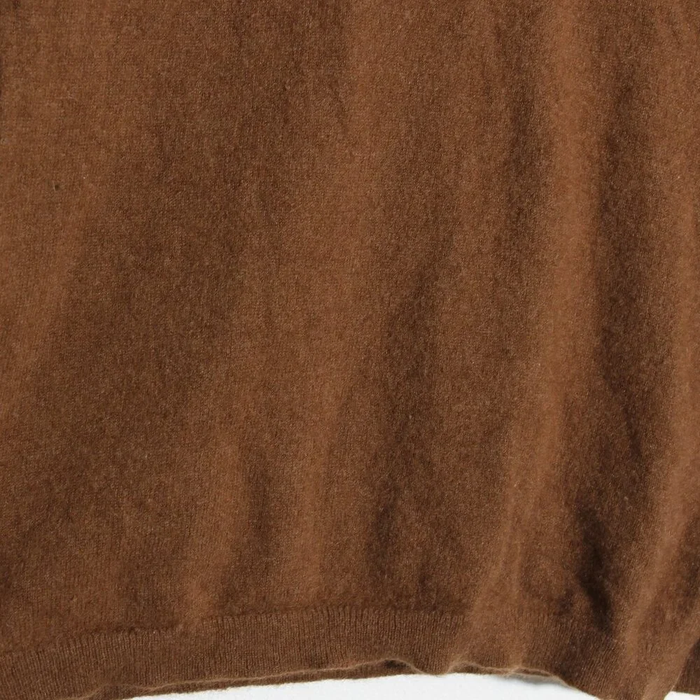 J. Crew 100% Cashmere Classic-Fit Crewneck Sweater Warm Tan Long Sleeve Sz Small